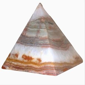Banded Onyx Pyramid From Iran 6" Tall & Over 2 lbs